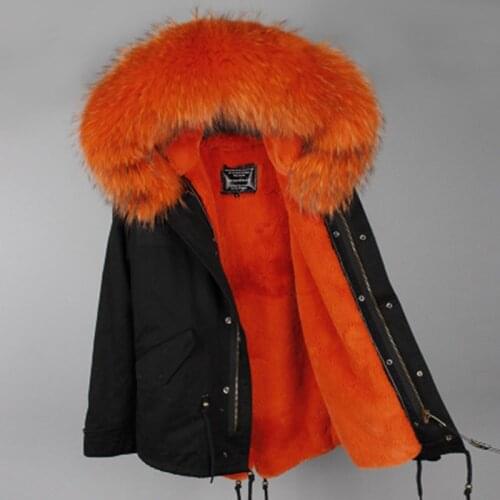 2021 Short Parkas Winter Jacket Women Winter Coat Women Parka Real Fur Coat Natural Raccoon Fur Collar Hooded Warm Thick