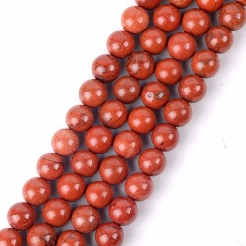 Wholesale 4 6 8 10 12mm Natural Mineral Stone Red Jaspers Round Beads for Diy Jewelry Making 15inch Loose Beads Accessories