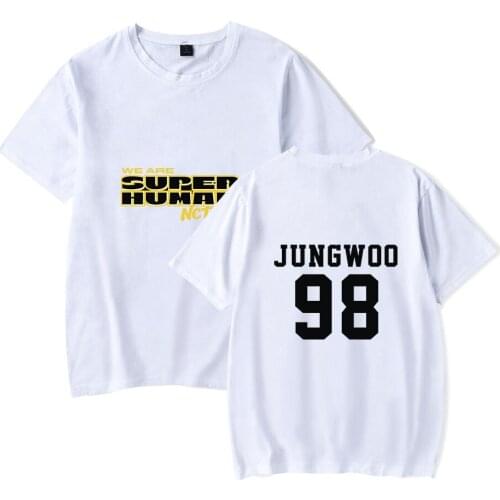 Kpop Fashion NCT T-shirt Letter Print T-shirt Men Women Summer Short Sleeve T Shirt Korean Unisex Tee We Are Superhuman T shirt