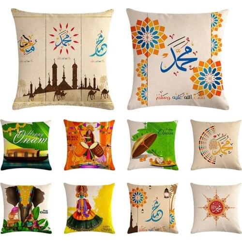 Thai style cushion cover Elephant Thai beauty pillow cover linen sofa car chair fashion decoration 45x45cm