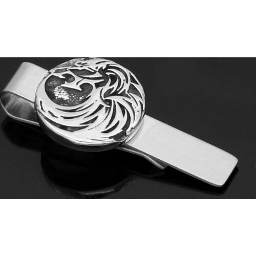 Stainless steel Nordic viking odin wolf amulet rune Tie Clips -small size with valknut gift bag