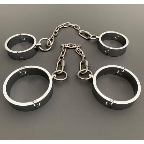New Metal Bondage Handcuffs Adult Sex Products Slave Games Hand Restraint Fetish Role Playing Sex Toys For Couple SM Ankle Cuffs