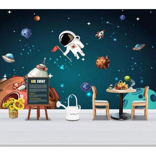 Cartoon space universe children wallpaper papel de parede,living room tv sofa wall kids'room wall papers home decor mural