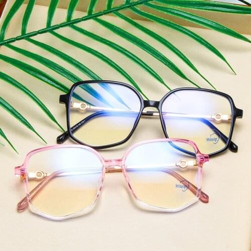 Classic Oversized Square Tr90 Metal Eyeglasses Fashion Women Optical Myopia Transparent Spectacles Eyewear Men Computer Glasses