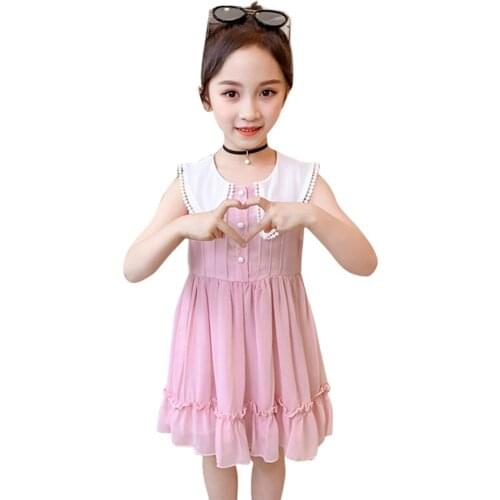 Girl Dress Patchwork Party Girl Dress Sleeveless Children Ruffles Dresses Summer Girl Costume 6 8 10 12 14
