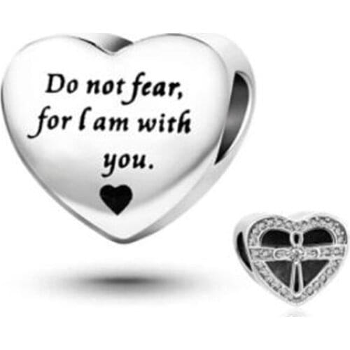 Charms Heart Religious Bible Quotes Inspiring Words fit authentic pandora bracelets jewelry making diy valentines gifts