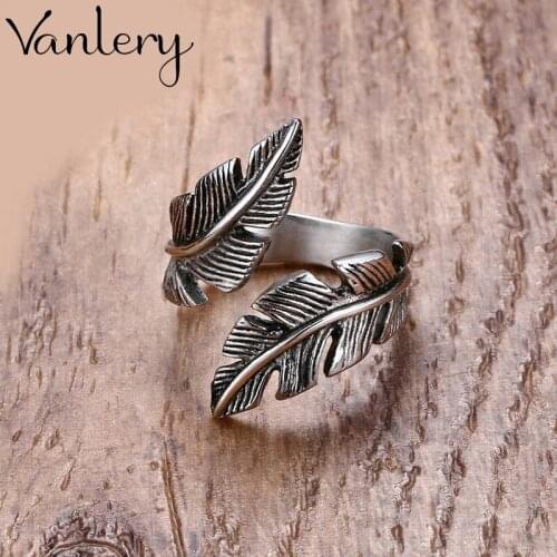 Luxury Brand Feather Rings For Women Wedding Statement Jewelry Valentines Gifts Lover Finger Ring