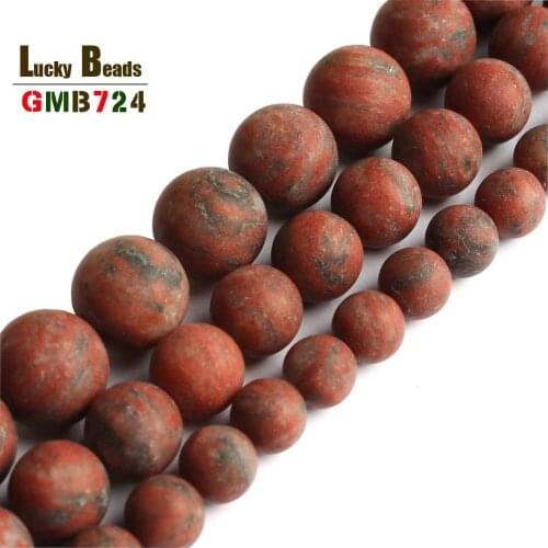 Dull Polish Matte Natrual Stone Beads Round Red Jaspers Stone Beads For Jewelry Making Bracelet Necklace Pick Size 4/6/8/10mm