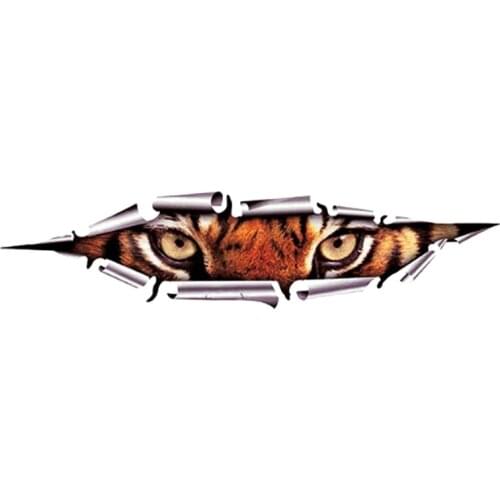B0090# Self-adhesive Decal Lifelike 3D Tiger Eyes Peeking Car Sticker Waterproof Auto Decors on Bumper Rear Window Laptop