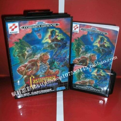 Sega MD game - Castlevania the new generation with Box and Manual for 16 bit Sega MD game Cartridge Megadrive Genesis system