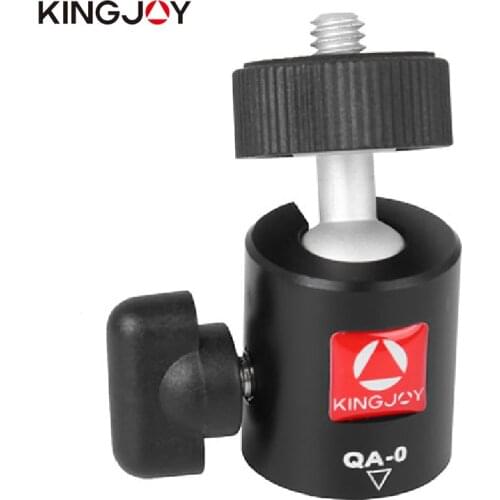 KINGJOY Official QA-0 Tripod Ball Head Universal Mini Aluminum with plate 1/4 3/8 inch Screw For DSLR Camera