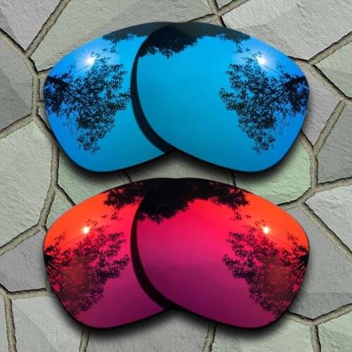 Sky Blue&Violet Red Sunglasses Polarized Replacement Lenses for Oakley Garage Rock