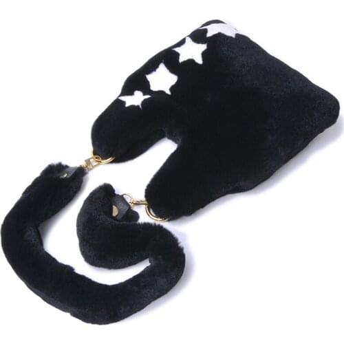 2020 New Whole Fur Rex Rabbit Fur Bag with Round/ Five-star Portable Bag Korean Version of Ladys Jacket Handbag Real Fur Wrist