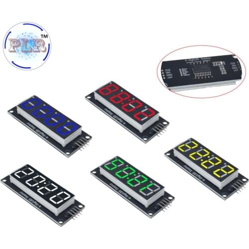 TM1637 4-Digit Digital LED 0.56 Display Tube Decimal 7 Segments Clock Double Dots Module 0.56 inch W/R/G/B/Y Display For Arduino