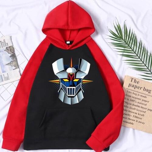 Mazinger Z Japanese Anime Hoodies Brand Sweatshirt Harajuku Streetwear mens Crewneck Tracksuit Autumn Winter Fleece Pullovers