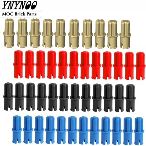 100Pcs/Lot High-Tech Axle Pin with Friction Ridges Lengthwise MOC Building Blocks Bricks Parts DIY Toys Compatible with 43093