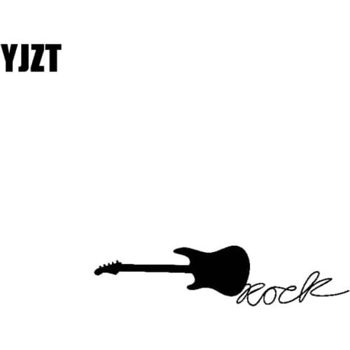 YJZT 12.7CM*3CM Rock Guitar Vinyl Car Sticker Decals Black/Silver Motorcycle C13-000510
