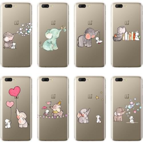Back Cover For One Plus 6 6T 5 5T 3 3T Elephant Rabbit Kawaii Heart Funny Soft Silicone Phone Case For OnePlus 3 3T 5 5T 6 6T