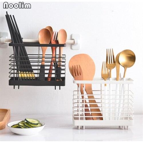 Iron Chopsticks Cage Hanging Spoon Fork Storage Rack Cutlery Organizer Spatula Holder Shovel Shelf Kitchen Tableware Drainer