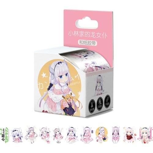 10 boxes Anime Miss Kobayashis Dragon Maid Tape TOY Washi Tape Paper Hand account sticker 40mm x 5m