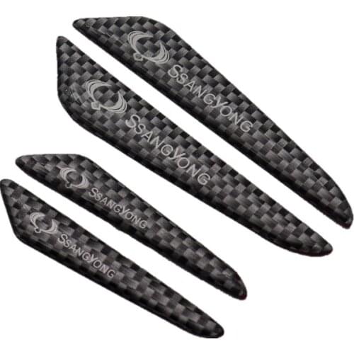 4PCS Car styling Carbon fiber tape Door Side Edge Protective Sticker For SsangYong Actyon Kyron Korando Rexton Tivoli