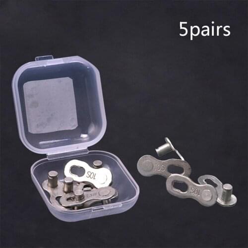 5 Pairs Bicycle Chains Links Connector For 8/7/6 Speed/9 Speed/10 Speed/11 Speed/12 Speed Single-speed Chain Joint Buckle