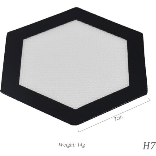 5pcs Non Stick Silicone Dab Wax Hexagon 7cm Bho Silicone Slick butane oil Baking Mat with Fiber Glass
