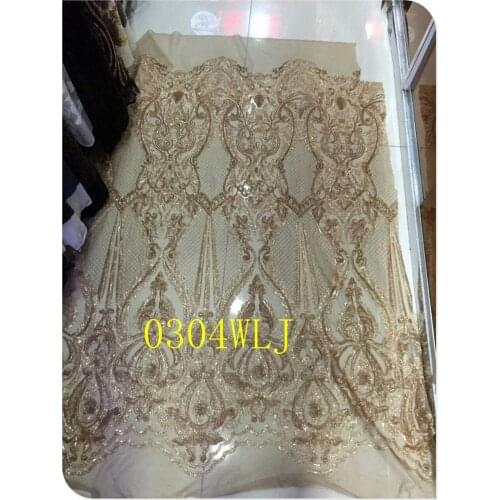 GOLD color African Lace Fabric WITH Sequins Net Lace Heavy African Sequin Lace Fabric for French Sequin Fabric BZL-953512