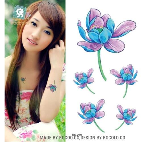Body Art waterproof temporary tattoos for men and women 3d Beautiful flower design small arm tattoo sticker wholesale RC2289