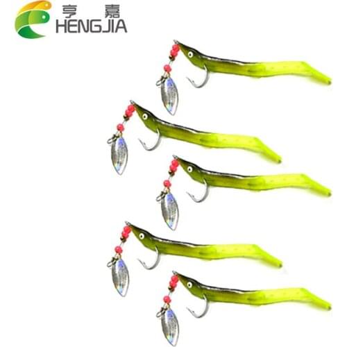 HENGJIA 6.2g hard metal spinnerbaits soft fishing lures jig hooks blade sequins spinner spoons pesca fishing tackles
