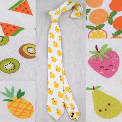 Interesting Fruit Tie Trend Male and Female Students Korean College Tie with Fashion Best Man Tie Neckties