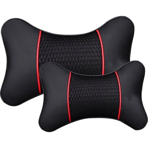Leather Car Seat Neck Pillow Head Protector Safety Auto Headrest Support Backrest Cushion Pillows Neck Rest