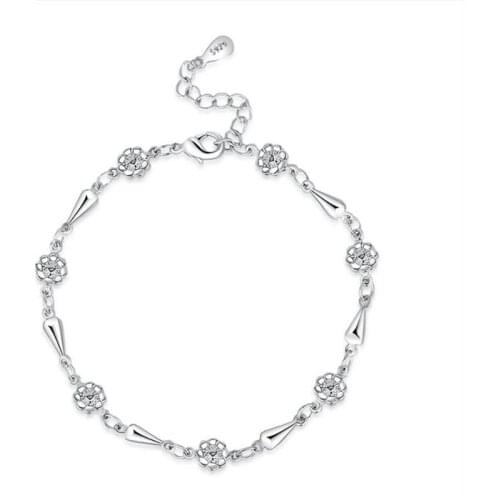 Cute Plum Blossom Bracelet Girls Silver 925 Jewelry Female Trendy Rose Gold Flower Bracelets For Girls Party Accessories