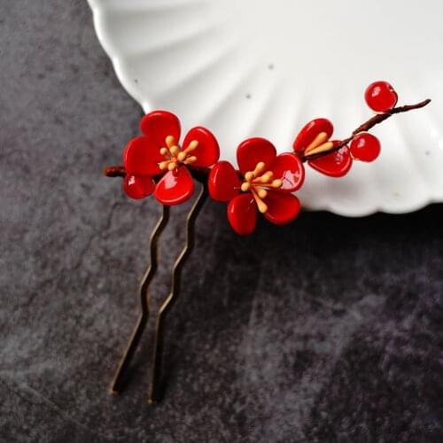 High Fashion Handmade Vintage Hair Forks Flower Hairpins Clips U Shaped Hair Sticks Headpieces Bride Wedding Hair Jewelry