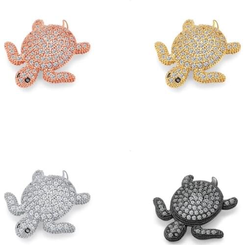 Sea turtle Accessories Beads Fit DIY Bracelet Necklace Cubic Zircon Rhinestone Jewelry Making Animal Charms Jewellry Handmade