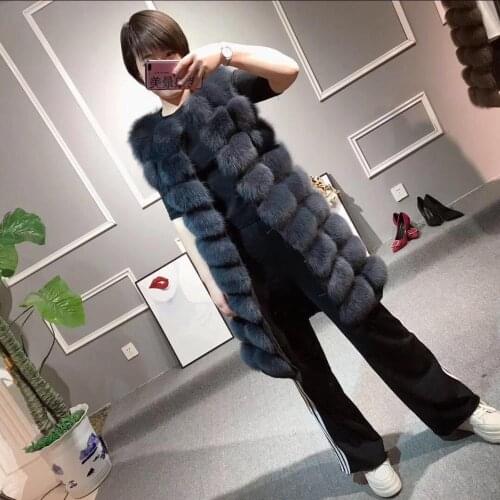 2021 Autumn and Winter New Real Natural Whole Fur Fox Vest Ladies Long Paragraph Nine Section Nine Paragraph Fox Vest