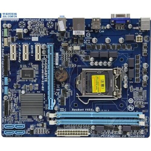 Original motherboard for Gigabyte GA-H61M-S2-B3 H61 DDR3 LGA 1155 Solid Capacitor motherboard Free shipping
