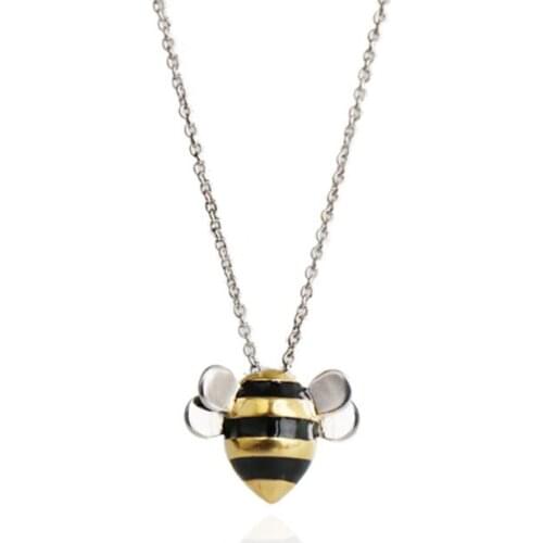 S925 sterling silver necklace with popular temperament cute bee clavicle chain fashion jewelry for women birthday gifts