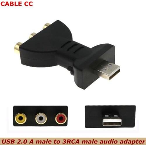 USB 2.0 to 3RCA Female Adapter AV Audio Head 3rca USB A Revolution Three Lotus Female HDTV TV Adapter