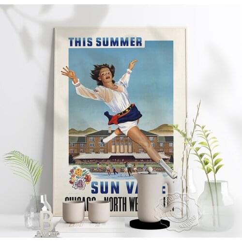 American Travel Prints Poster, Sun Valley Chicago And North Western Line Still Life Art Prints, World Travel Vintage Home Decor