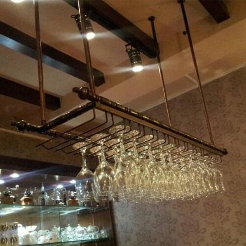 Top-rated Wrought iron wine rack wine glass rack wall hanging cup holder wine rack white, matt black, bronze