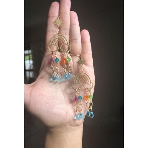 Happy clouds Earrings// Boho Earrings // Dangle // Celestial Earrings // Witchy Earrings // Celestial