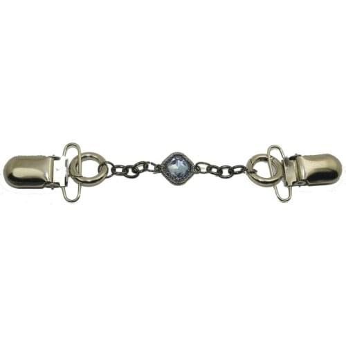 Stylish Vintage Rhinestone gem Sweater Clip, Antique Collar Clip, Cardigan Clips