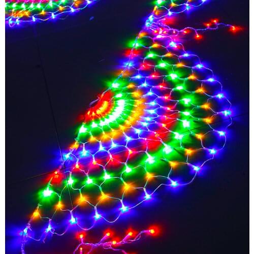 3.5M 3PCS/SET Peacock Mesh Net Led String Lights Outdoor Fairy Garland for Valentine Day Wedding Party Decoration Garden Lamp