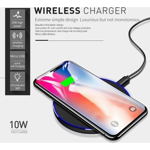 Tutew 10W Fast Wireless Charger For Samsung Galaxy S10 S9/S8 Note 9 USB Qi Charging Pad For iPhone 11 Pro XS for AirPods 1 2 Pro