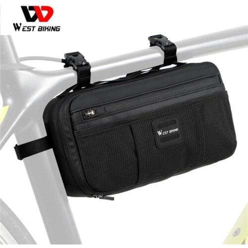WEST BIKING Handlebar Bag Waterproof Commuter Shoulder Bag Adjustable Removable Multifunction Front Frame Storage Bicycle Bag