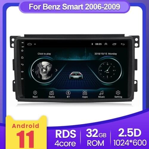Wifi Android 11 system GPS Navigation Screen For Smart fortwo 2005 2006 2007 2008 2009 2010 Car Radio Audio FM Player