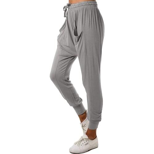New Women Yoga Pants Loose Long Pants Lightweight Comfy Elastic Waist Drawstring Workout Solid Pant Pockets Home Gym Sports 2020