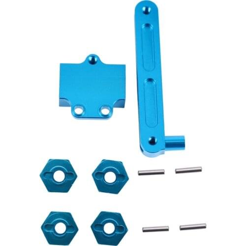 1X Metal Steering Component Steering Servo Saver For Wltoys 12428 12423 & 4Pcs Metal Hexagon Set