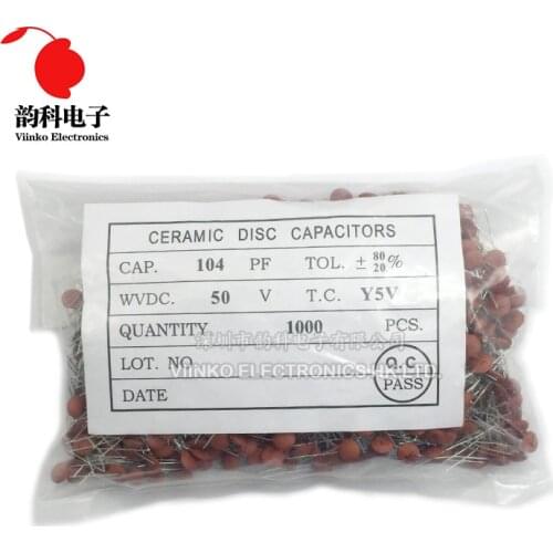 1000pcs Ceramic capacitor 50V 1pF ~ 100nF 0.1uF 104 4.7PF 10PF 22PF 33PF 47PF 100PF 101 220PF 221 330PF 470PF 1NF 103 47NF 473